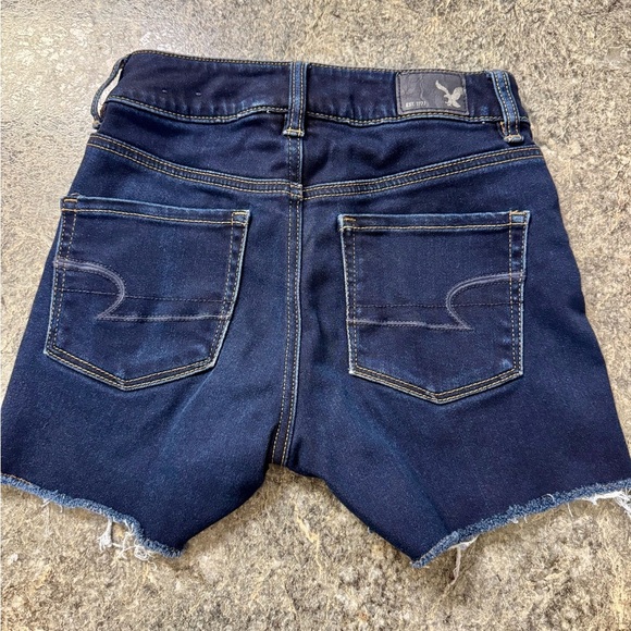 American Eagle Outfitters Blue Jean Shorts High-Waisted Cut-Off - Picture 2 of 4